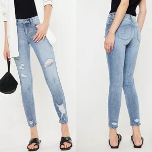 KanCan Eden Mid Rise Ankle Skinny Jeans Distressed Size 7/27 Style KC8319SDM